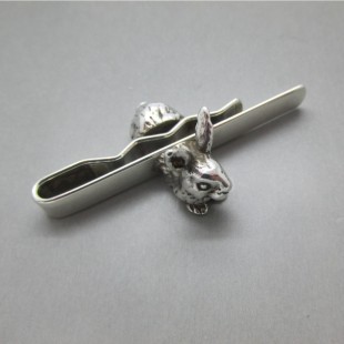 Vintage Rabbit Tie Pin in Sterling Silver