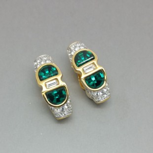 Swarovski Green Crystal Earrings 