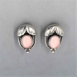 Georg Jensen Rose Quartz Silver Earrings 2003