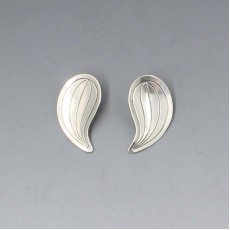 Herman Siersbol Silver Leaf Earrings