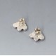 Peridot, Smokey Topaz, Silver Stud Earrings