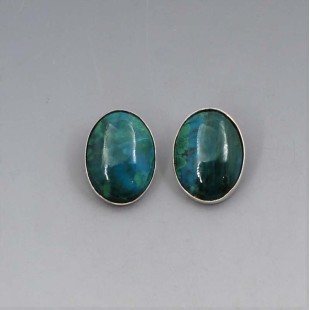 Chrysocolla Sterling Silver Earrings