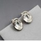 YSL Clear Crystal Oval Earrings