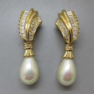 Grosse Pearl and Crystal Drop Earrings