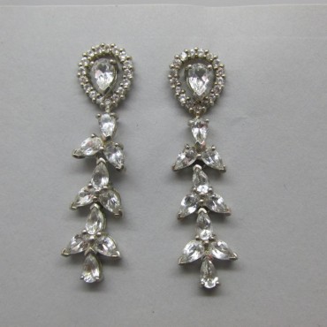 Sterling Silver and Crystal Vintage Drop Earrings