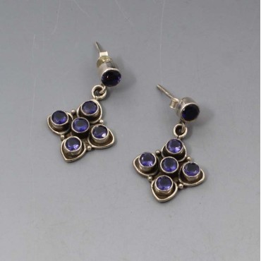 Iolite and Sterling Silver Earrings