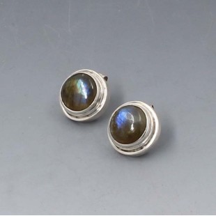 Labradorite Sterling Silver Stud Earrings