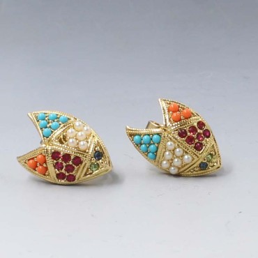 D'ÓRLAN 1980'S Multi Colour Earrings