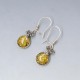   Amber and  Silver Fairy Earrings