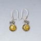   Amber and Sterling Silver Fairy Earrings