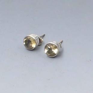 Citrine Silver Stud Earrings