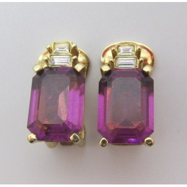 Christian Dior Amethyst Crystal Earrings