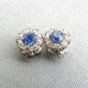 Vintage Silver and Blue Flower Earrings