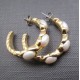 Trifari Earrings - 3 Pearl Hoops