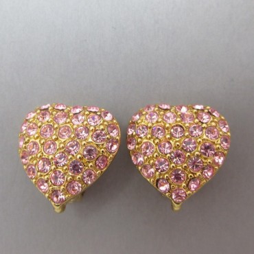 YSL Pink Heart Vintage Earrings