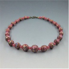 Venetian Pink Wedding Cake Beads Necklace