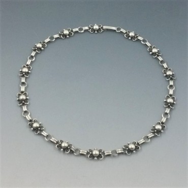 C A Christensen Denmark 830 Silver Flower Necklace