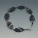 Banded Agate and Sterling Silver Bead Necklace