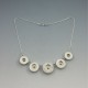 Peridot and Solid Silver Circles Modernist Necklace