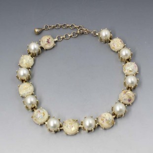 Faux Pearl Glass Bead Necklace