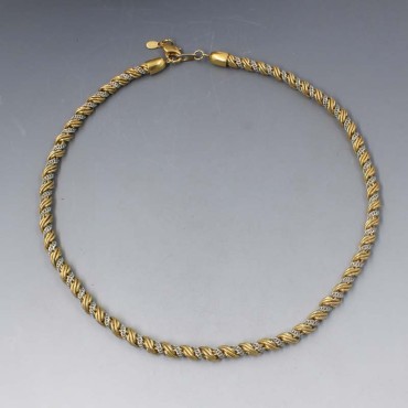 Monet Silver and Gold Rope Necklace