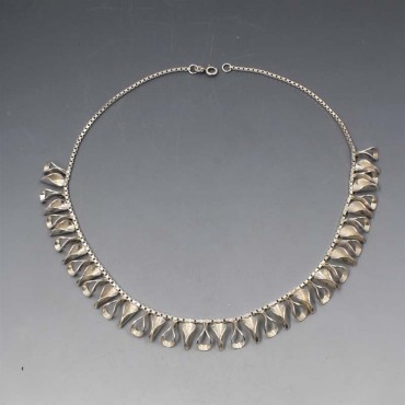 Silver Modernist Choker Style Necklace