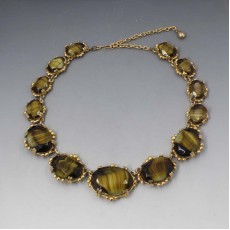 Vintage Faux Agate Art Glass Necklace