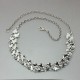  Green Enamel  and Silver Tone 1950's Leaf Necklace