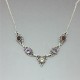 Amethyst,Garnet and Citrine Multi Gem Sterling Silver Necklace