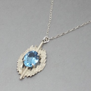 Vintage Aquamarine and Sterling Silver Necklace