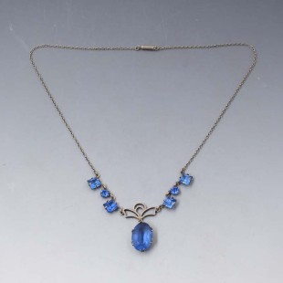 Art Deco Blue Crystal Necklace