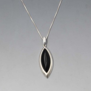 Black Onyx Silver Pendant