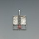 Rhodochrosite and 835 Silver Modernist Pendant