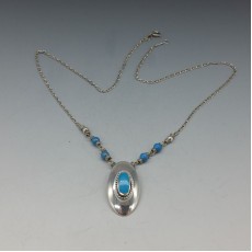 Turquoise and Sterling Silver Eclipse Necklace