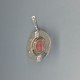 TEKA , Germany, Modernist Rhodochrosite and Silver Pendant