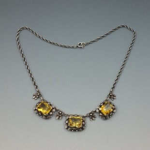 Beautiful Citrine and Silver Necklace attributed to Bernard Instone