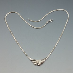  Sterling Silver Modernist Necklace with Snake Chain