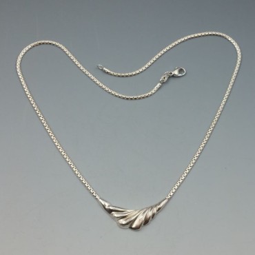  Sterling Silver Modernist Necklace with Snake Chain