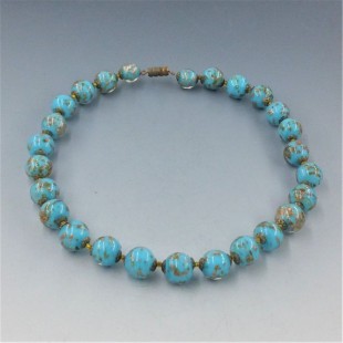 Beautiful Vintage Venetian Blue Sommerso Beads