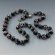 Venetian Black and Pink Murano Glass Beads