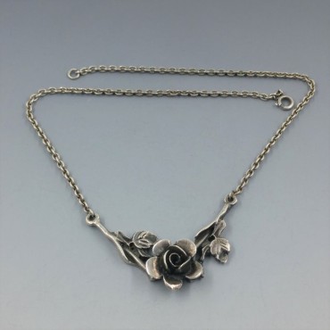 Erik Dennung Denmark Silver Floral Necklace