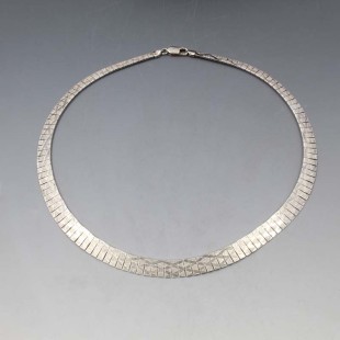 Flat Sterling Silver Fringe Necklace