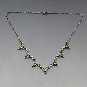 Peridot and Sterling Silver Necklace