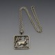 Beautiful Solid 830 Silver "STIB" Stag Pendant