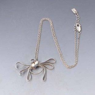 Sterling Silver JEH Bow Necklace
