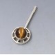 Tigers Eyes and 830 Silver Modernist Pendant