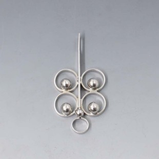 Modernist 835 Silver Circles Pendant