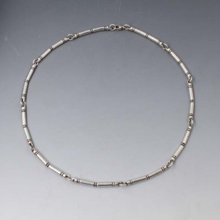 Silver Bamboo Links Necklace