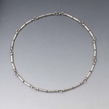 Sterling Silver Bamboo Links Necklace