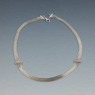Fine Italian Sterling Silver Modernist Necklace